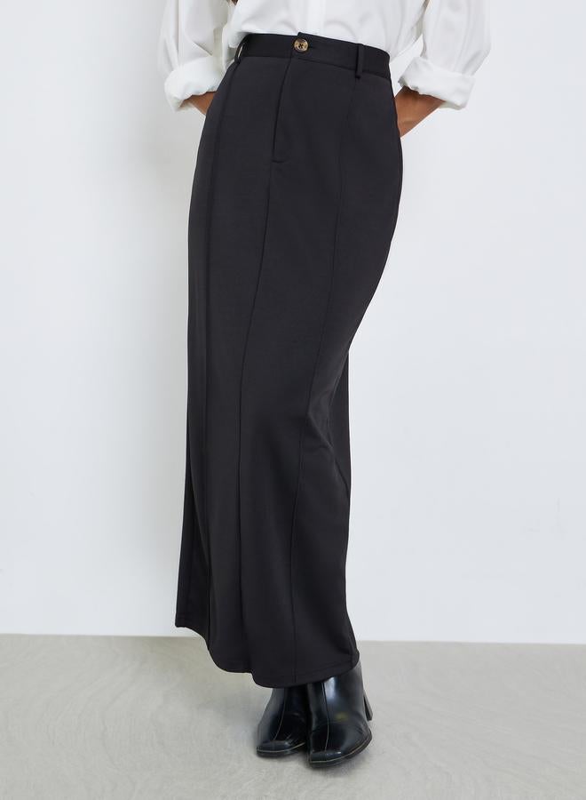 ستايلي تنورة طويلة سوداء من تويل - Image 2