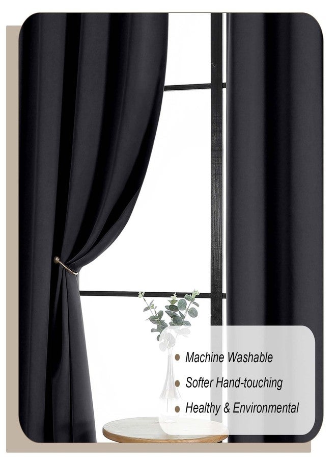 Lecloud Halloween Black Blackout Curtains for Bedroom 63 Inch Length 2 Panels Set, Solid Thermal Insulated Energy Window Treatments with Rod Pocket for Bedroom Living Room Blinds, 40" W x 63" L - Image 5
