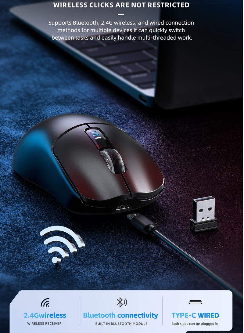 AULA Wireless Gaming Mouse, Tri-Mode Connection (2.4G/Wired/Bluetooth), 82g Ergonomic Design, PMW3325 Optical Sensor, Durable Switches for PC/Laptop/Win/Mac - Image 4