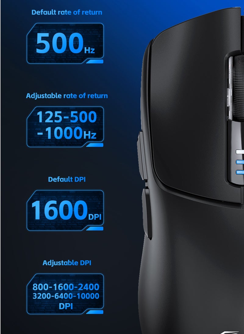 AULA Wireless Gaming Mouse, Tri-Mode Connection (2.4G/Wired/Bluetooth), 82g Ergonomic Design, PMW3325 Optical Sensor, Durable Switches for PC/Laptop/Win/Mac - Image 5