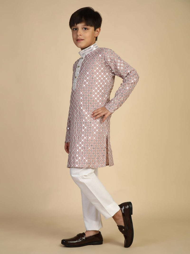Pro-Ethic Style Developer Boys Cotton Kurta Pajama For Kid's Ethnic Wear | Cotton Kurta Pajama (S-268), 1-2 years, Pink - Image 4