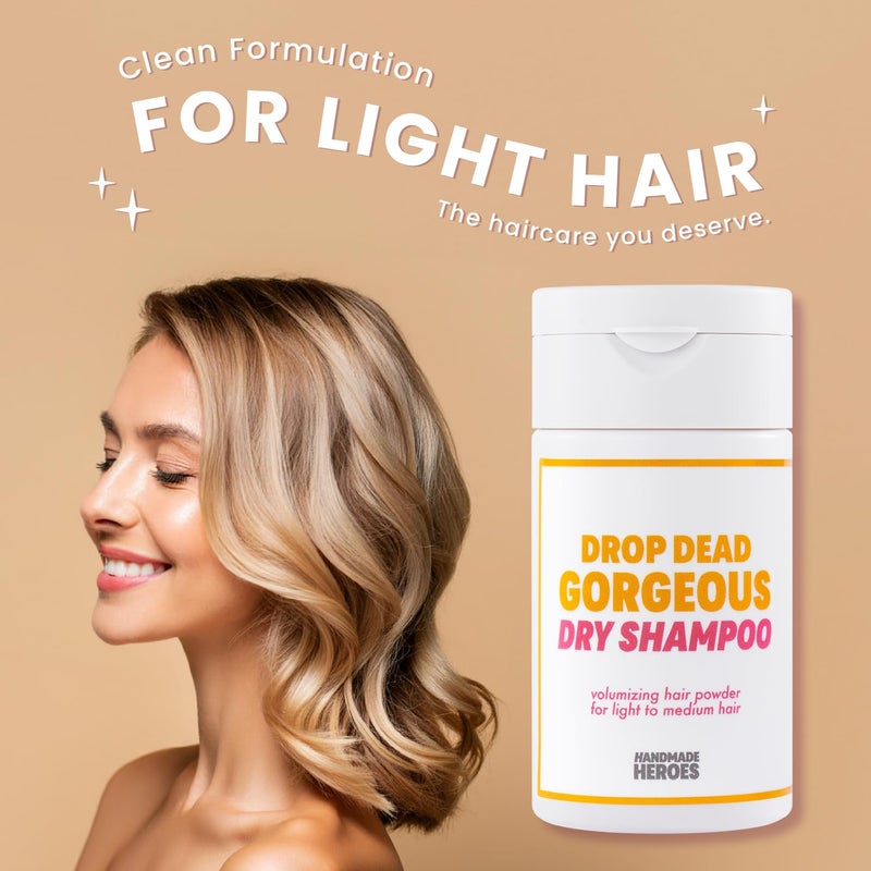 Handmade Heroes Non Aerosol Dry Shampoo Volume Powder 1.8oz, 100% Natural & Vegan For Light and Blonde Hair (2 pc set) - Image 2