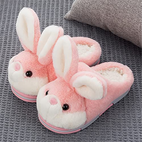 YILANLAN Womens Cute Bunny Animals Slippers Interesting Comfortable Furry Slippers Soft Plush Winter season Keep warm Home Slippers 555 Red slipper numeric_5 - Image 3