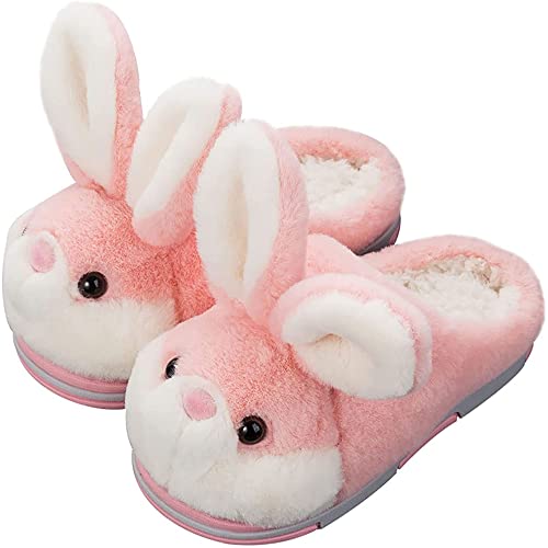 YILANLAN Womens Cute Bunny Animals Slippers Interesting Comfortable Furry Slippers Soft Plush Winter season Keep warm Home Slippers 555 Red slipper numeric_5 - Image 1