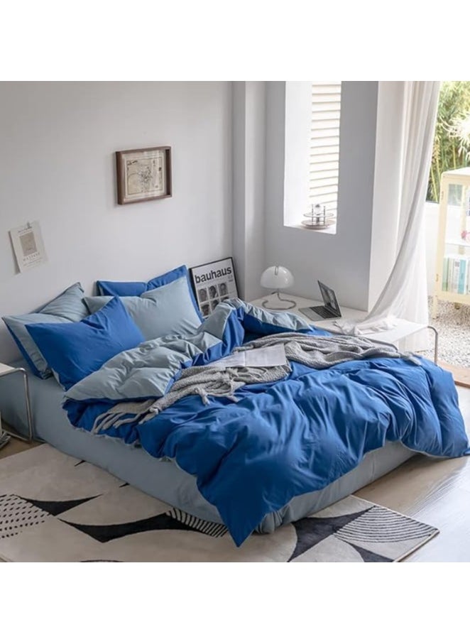 AL RAID Reversible King Size Duvet Cover Set - 220x240 cm Bed Sheet Set with Fitted Sheet and 4 Pillowcases - Dual-Sided Design for Versatile Style - Soft, Durable, and Easy-Care King Bedding  - Image 2