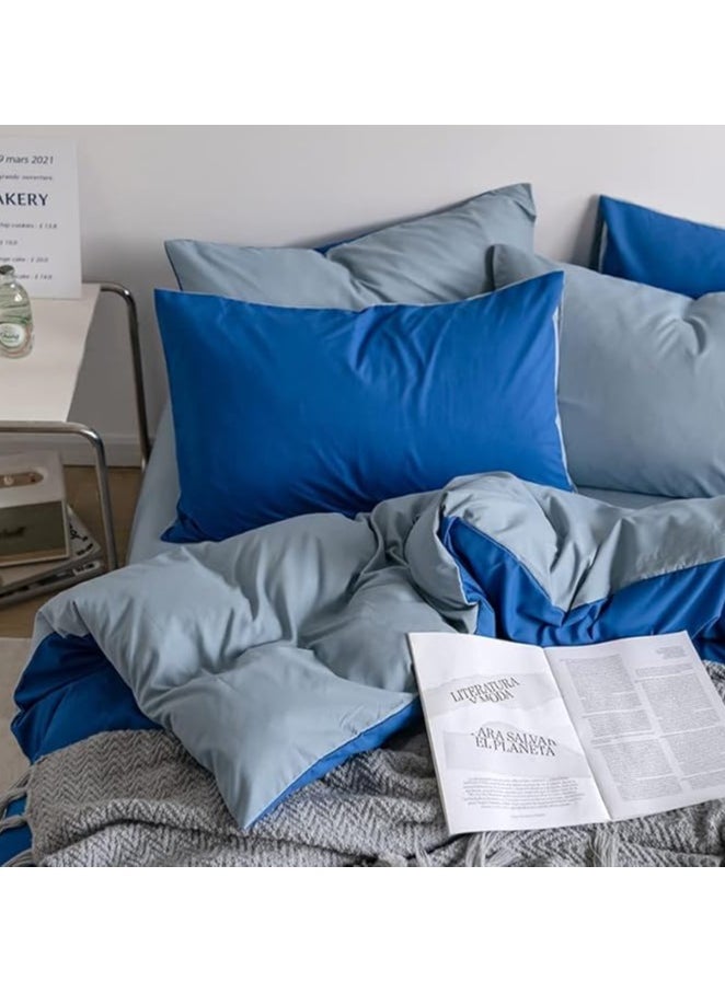 AL RAID Reversible King Size Duvet Cover Set - 220x240 cm Bed Sheet Set with Fitted Sheet and 4 Pillowcases - Dual-Sided Design for Versatile Style - Soft, Durable, and Easy-Care King Bedding  - Image 4
