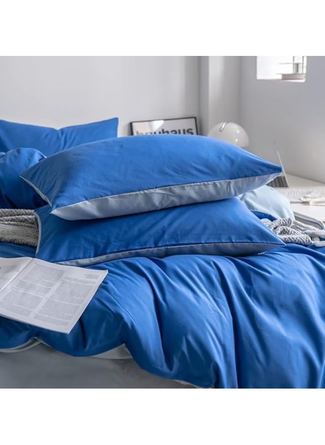 AL RAID Reversible King Size Duvet Cover Set - 220x240 cm Bed Sheet Set with Fitted Sheet and 4 Pillowcases - Dual-Sided Design for Versatile Style - Soft, Durable, and Easy-Care King Bedding  - Image 3