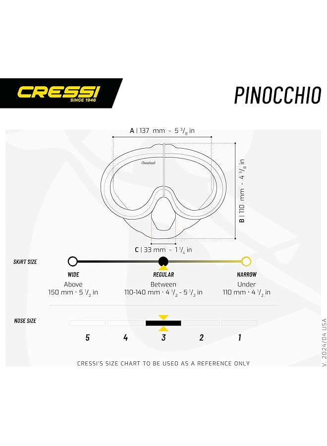 Cressi PINOCCHIO MASK BLACK/FRAME BLACK - Image 5