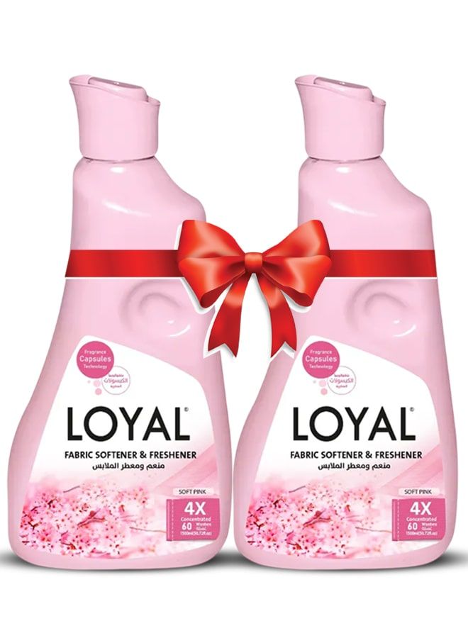 loyal Fabric Softener & Freshener Concentrated Soft Pink 60 Washes 2x1500ml