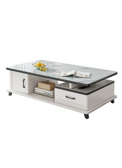 keke Multifunctional Modern Living Room Coffee Table With Drawer and 4mm thickened Glass Top  - Image 2