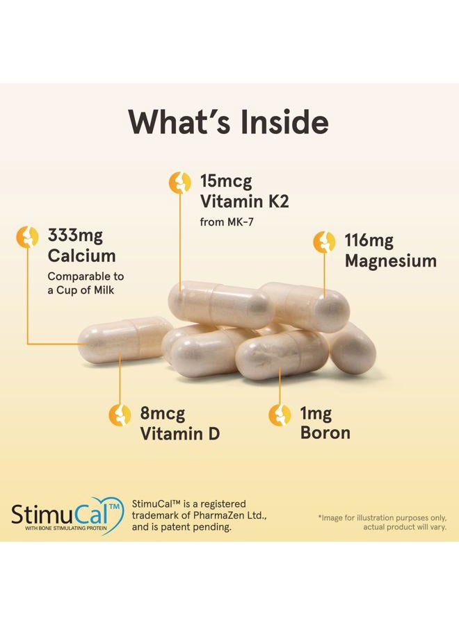 BoneUp Three Per Day for Bone Density and Skeletal Nutrition, Includes Vitamin D3, K2 (as MK-7) and Calcium, 90 Capsules, 30 Day Supply