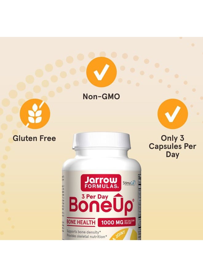 BoneUp Three Per Day for Bone Density and Skeletal Nutrition, Includes Vitamin D3, K2 (as MK-7) and Calcium, 90 Capsules, 30 Day Supply