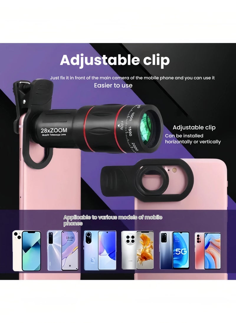 28x mobile phone telescope head concert telephoto HD camera - Image 2