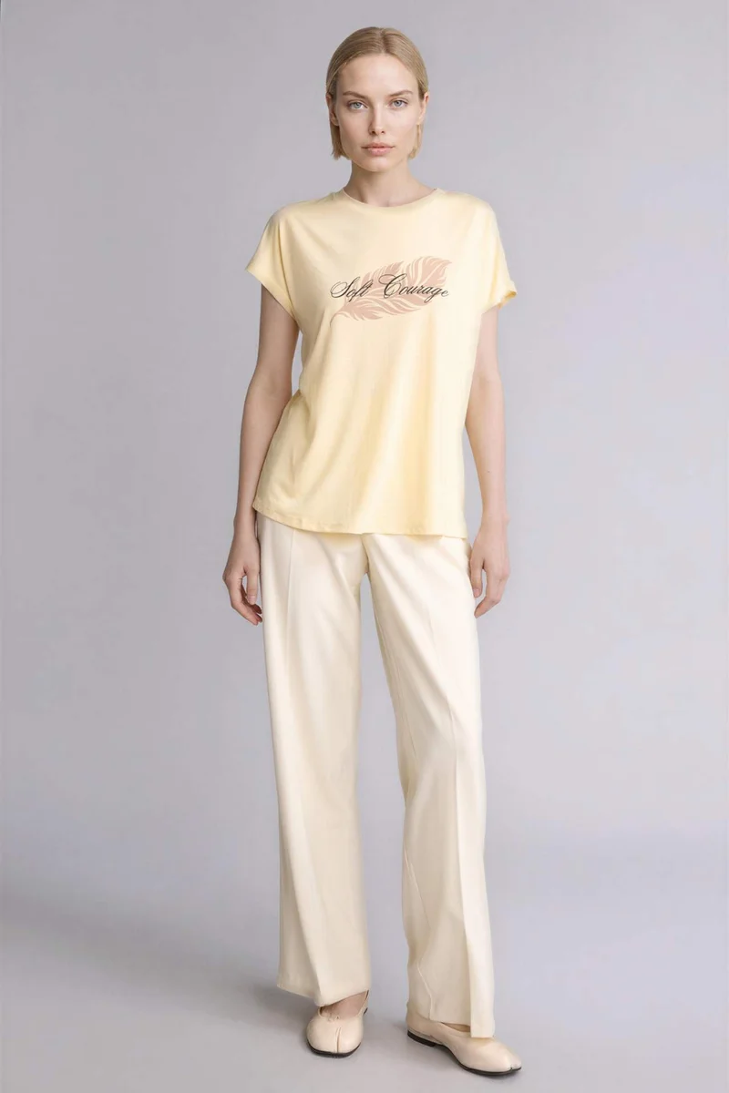 ديفاكتو Crew Neck Printed Short Sleeve T-Shirt