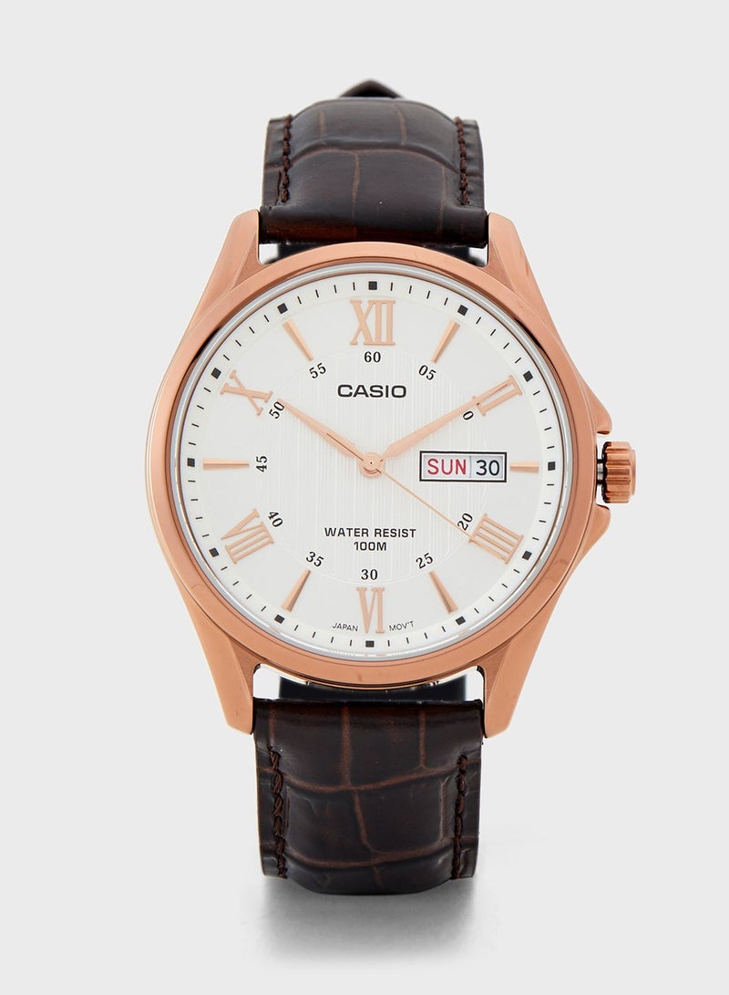 كاسيو ساعة انالوج جلد اصلي - Image 1