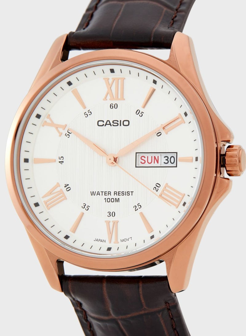 كاسيو ساعة انالوج جلد اصلي - Image 2