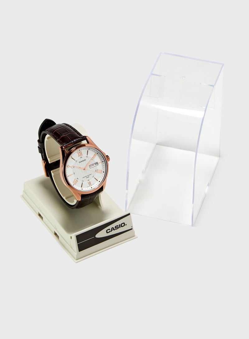 كاسيو ساعة انالوج جلد اصلي - Image 4