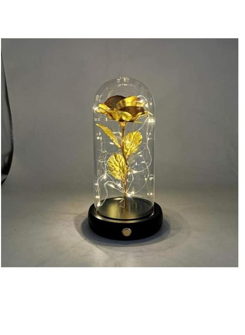 ديكور المنزل ضوء LED الأمير الصغير زهرة الورد ضوء الليل الزجاج عاكس الضوء الاصطناعي زهرة الورد أضواء الجدول ديكور المنزل هدية لعيد الحب، عيد الأم، الذكرى السنوية،  الزفاف،