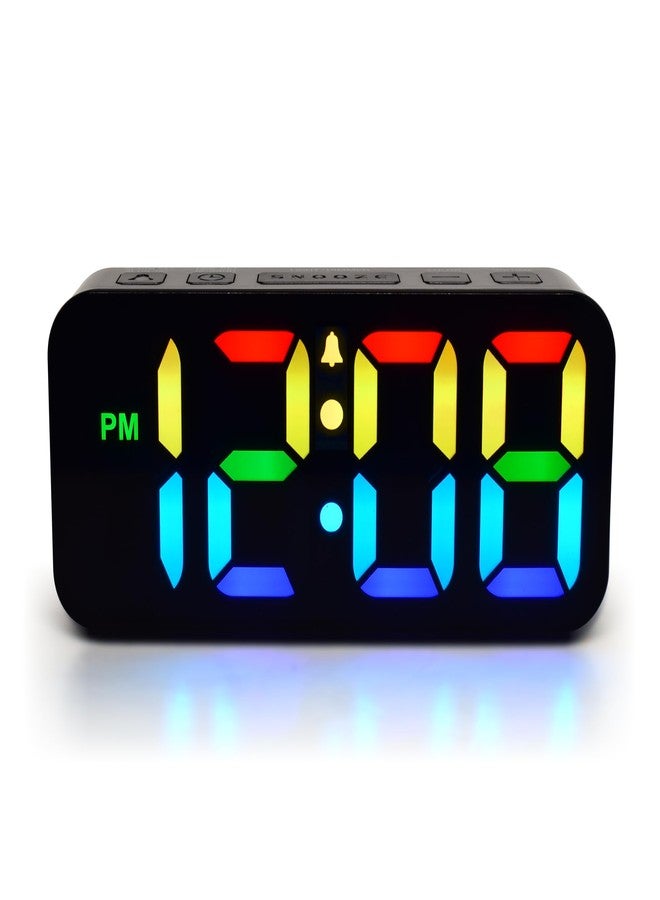 Westclox Digital Clock for Adults with 2" RGB Color Display, Alarm with Adjustable Volume, Large Snooze Button - Image 1