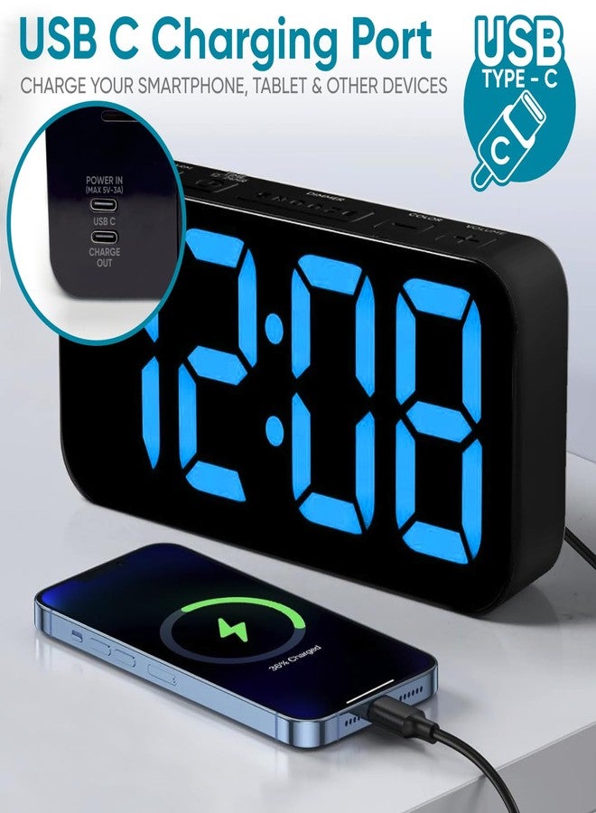 Westclox Digital Clock for Adults with 2" RGB Color Display, Alarm with Adjustable Volume, Large Snooze Button - Image 4