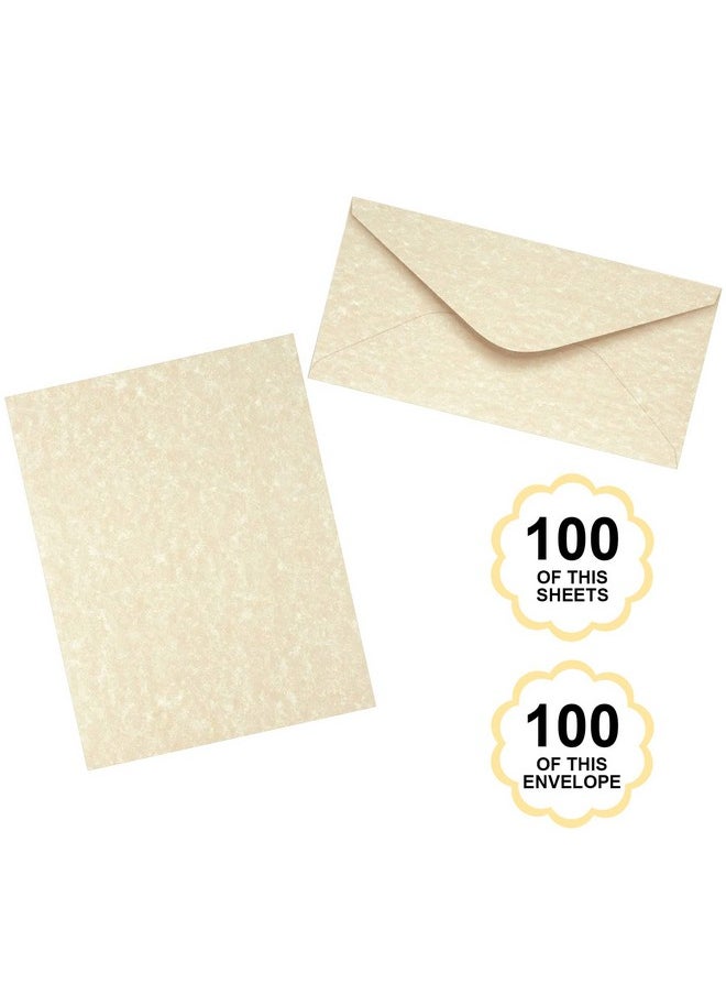 Eersida Eersida 150 Sheets Vintage Stationery Paper and Envelopes Letter Set Includes 100 Vintage Paper Letter Writing Paper and 50 Vintage Envelope for Office Library(8.5 x 11 Inch,Retro Style)  - Image 2