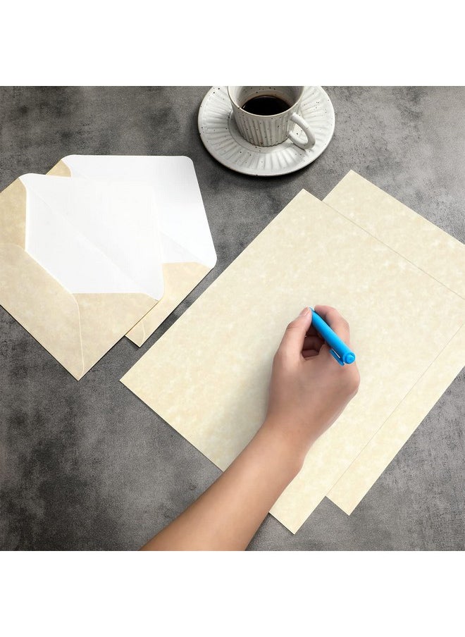 Eersida Eersida 150 Sheets Vintage Stationery Paper and Envelopes Letter Set Includes 100 Vintage Paper Letter Writing Paper and 50 Vintage Envelope for Office Library(8.5 x 11 Inch,Retro Style)  - Image 4