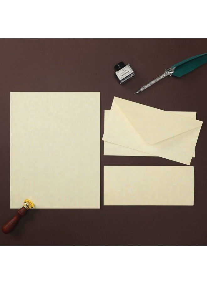 Eersida Eersida 150 Sheets Vintage Stationery Paper and Envelopes Letter Set Includes 100 Vintage Paper Letter Writing Paper and 50 Vintage Envelope for Office Library(8.5 x 11 Inch,Retro Style)  - Image 3