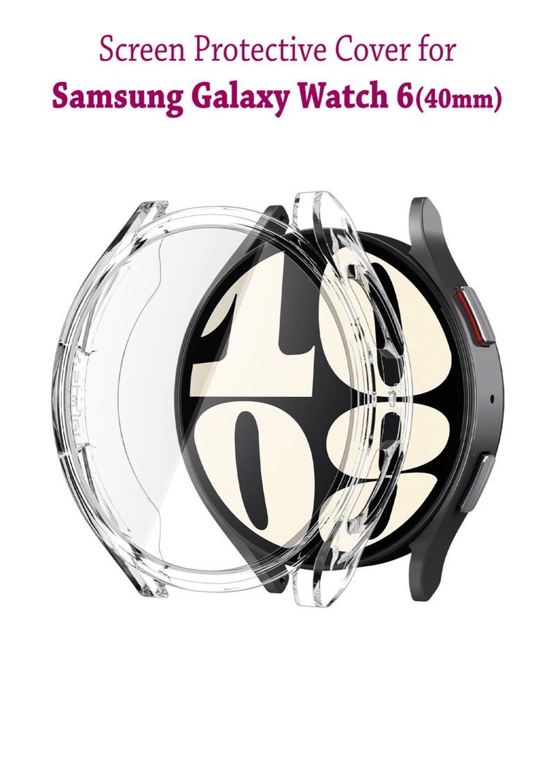 غطاء حماية للشاشة فائق الهجين مصمم لساعة سامسونج جالاكسي 6 (40 ملم) - شفاف كريستالي - Image 1