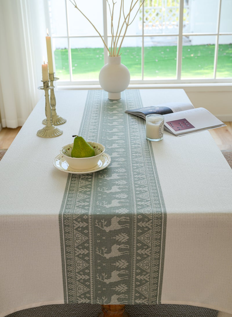 DUNISO Rectangular tablecloth, all cotton tablecloth with tassels, dust-proof coffee table cover cloth, heat-resistant and wear-resistant, suitable for dining tables, desks, dressing tables, counters, coffee tables, 100 * 160cm - Image 4