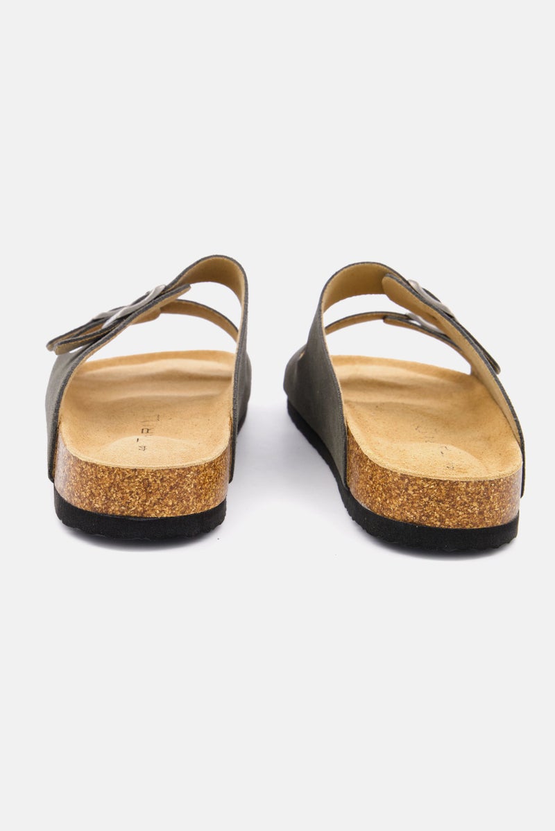 Tahari Men Plain Slip On Cork Sandals, Dark Grey  - Image 2