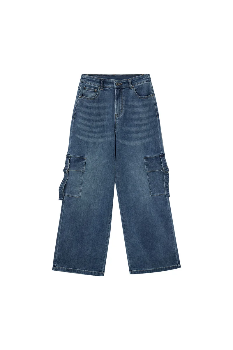 GIORDANO Dark Blue Denim Pants for Women