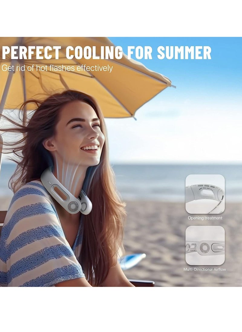 General - Portable Neck Fan, Bladeless Neck Fans Portable Rechargeable, 360° Cooling Neck Fan, 4 Speeds, Quiet, 5200 mAh Battery Operated USB Wearable Personal Fan for Women, Travel, Outdoor - Image 1