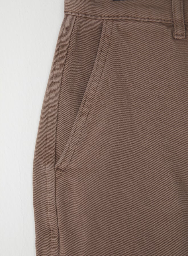 trendyol Mink Cargo Pocket Gabardine Baggy/Loose Cut 100% Cotton Casual Trousers - Image 5