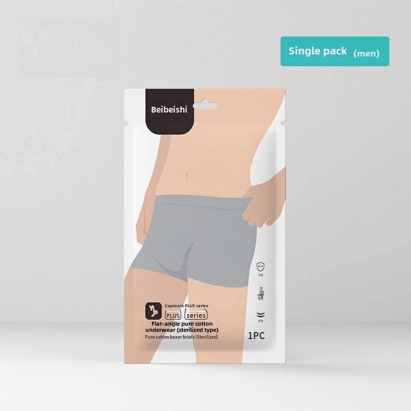 Pure Cotton Disposable Underwear Unisex for Travel and Spa Men's Boxer Briefs-Single * Character