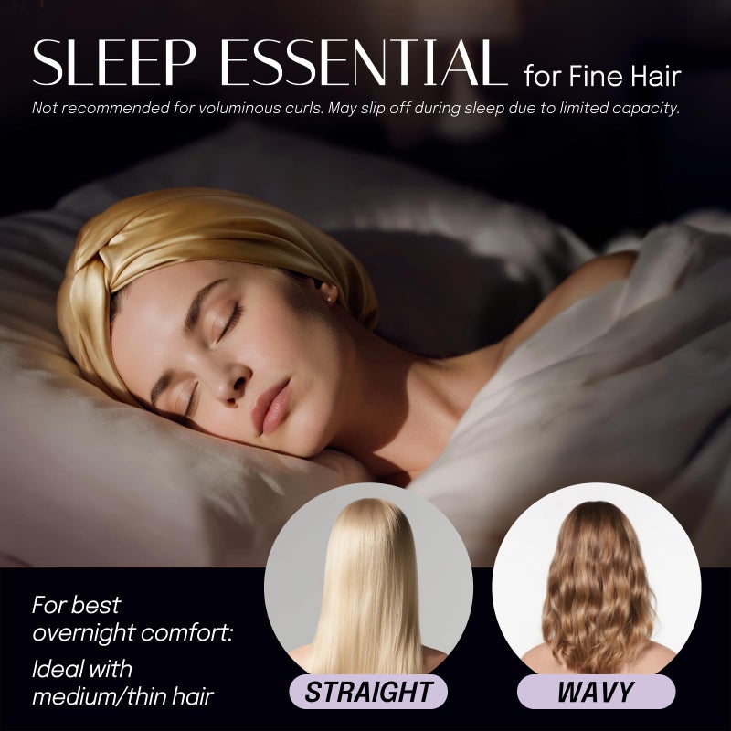 OLESILK Silk Bonnet for Sleeping Women: 100% Mulberry 22 Momme Silk, Adjustable Fit for Night Hair Care, No Frizz for Curls, Pink - Image 3