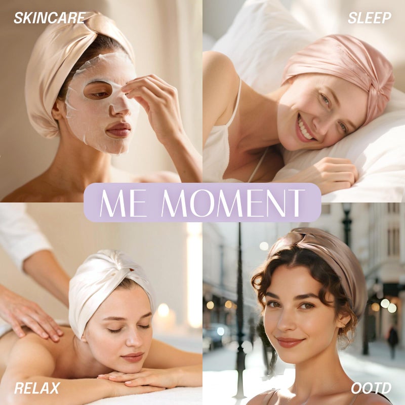 OLESILK Silk Bonnet for Sleeping Women: 100% Mulberry 22 Momme Silk, Adjustable Fit for Night Hair Care, No Frizz for Curls, Pink - Image 4