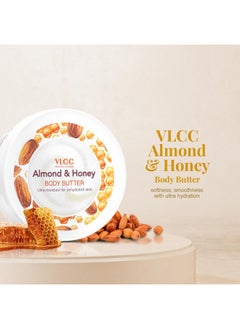 VLCC VLCC Almond & Honey Body Butter - 200g | Deeply Moisturizing Body Butter for Dehydrated Skin | Intensely Hydrating Body Cream for Soft, Smooth, Hydrated Skin with Almond Oil & Honey  - Image 3