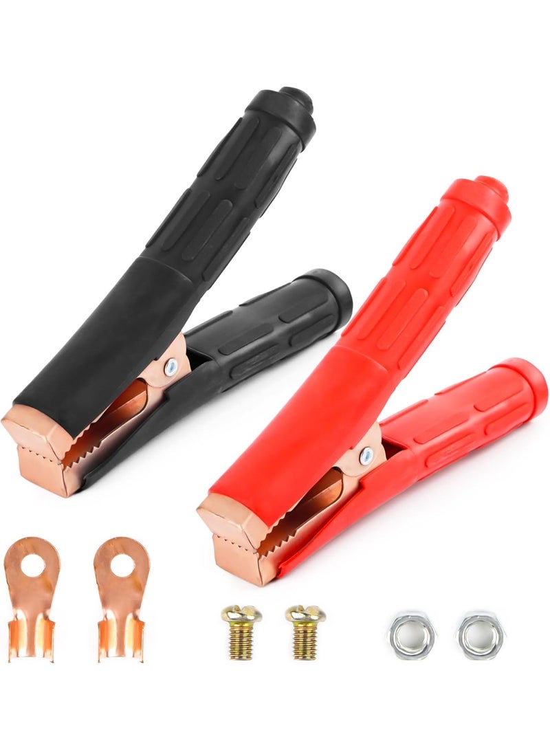 2 x Crocodile Clips, 800A Copper Car Alligator Clips with Insulated Sheath, Starter Cable Clamps, for Jump Leads, Car Battery, Car Vehicle Charging Cable - Image 1