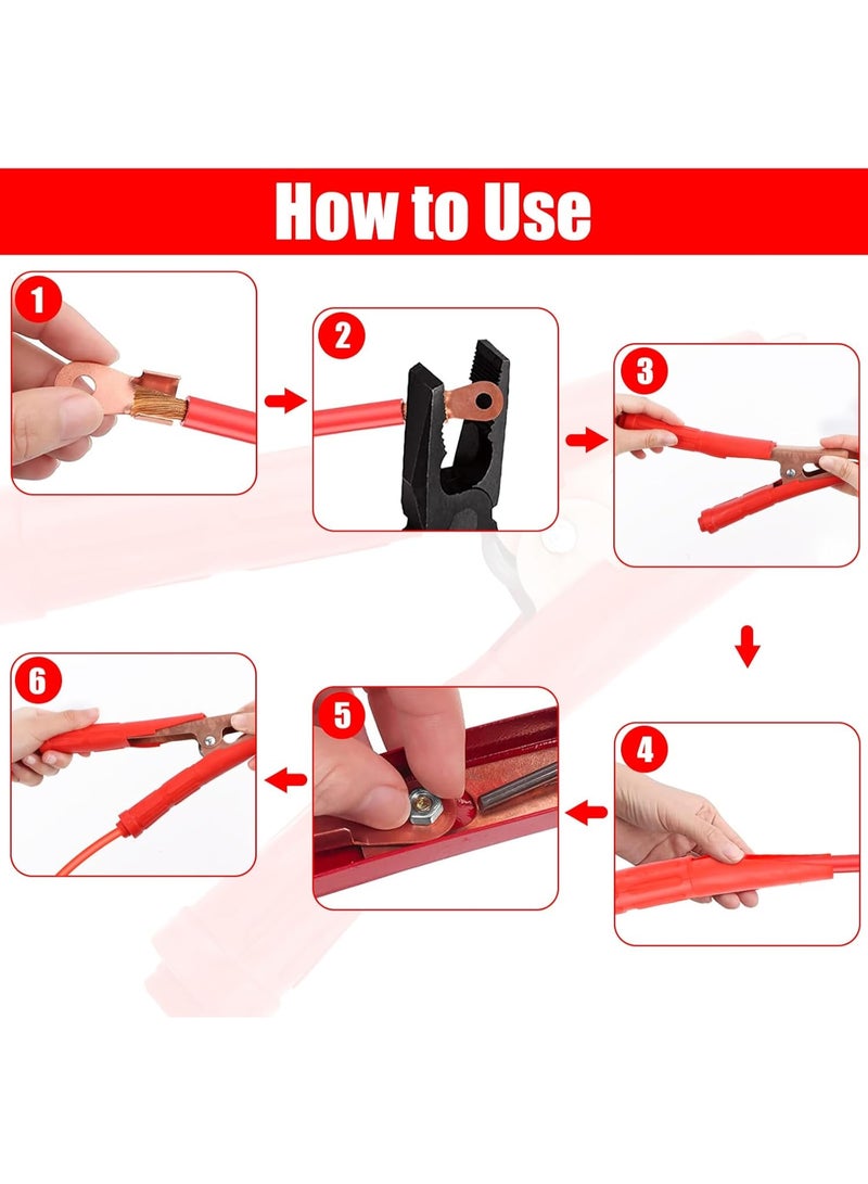 2 x Crocodile Clips, 800A Copper Car Alligator Clips with Insulated Sheath, Starter Cable Clamps, for Jump Leads, Car Battery, Car Vehicle Charging Cable - Image 3