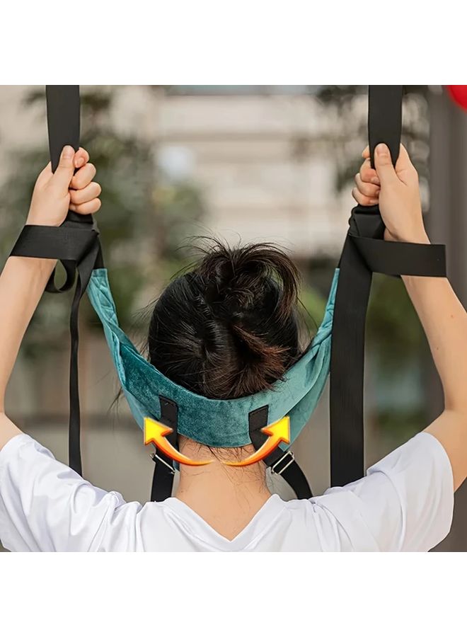 Adjustable Neck Relaxation Strap Resistance Band Hook Mounted Hands Free Weighted Stretcher - Image 3