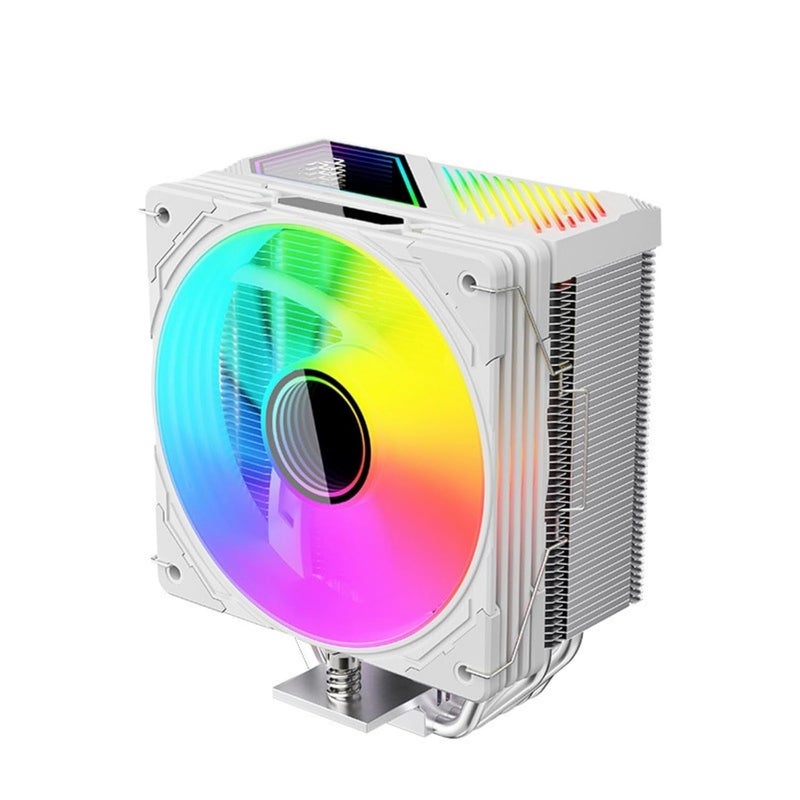 White ARGB CPU Air Cooler 6 Heat Pipes Removable Fan Easy Installation Quiet Cooling for LGA 1851 1700 - Image 1