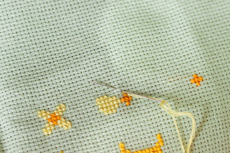 Donmon Aida Cloth 14 Count Cross Stitch Fabric,19Ã—28inch (14CT, Light Green) - Image 3