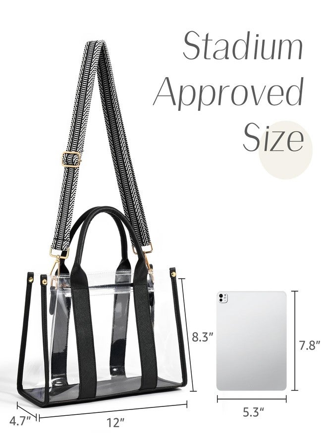 BS-VOG Clear Tote Bags for Women, Clear Bag for Stadium Events with Adjustable Straps, Handbag Purse for Sports Concert Work - Image 5