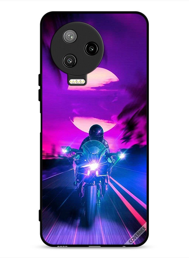 Covernex Infinix Note 12 Pro 4G Protective Case Cover Man On Bike Wallpaper - Image 1