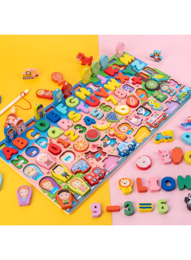 Children's Digital Building Blocks Puzzle Animal Figures Cognitive Traffic Fruit Alphabet Edition Early Education Benefit Intelligence Development Toys-Color:Early Education King 【Explosions】 Pink English Version - Image 3