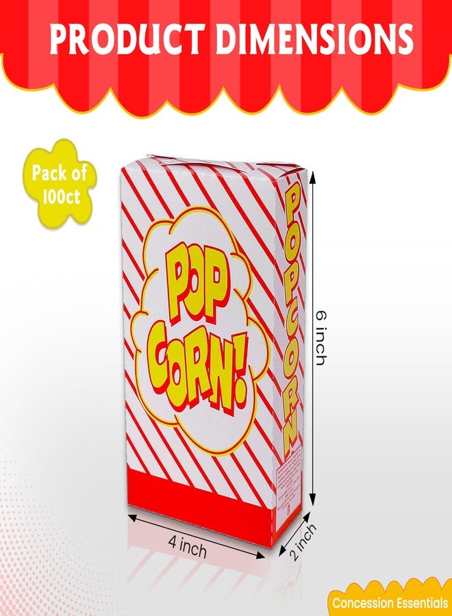Concession Essentials 1.25oz Popcorn Box Containers -1E-Cardboard Close Top for Individual Servings - Pack of 100ct - Image 2