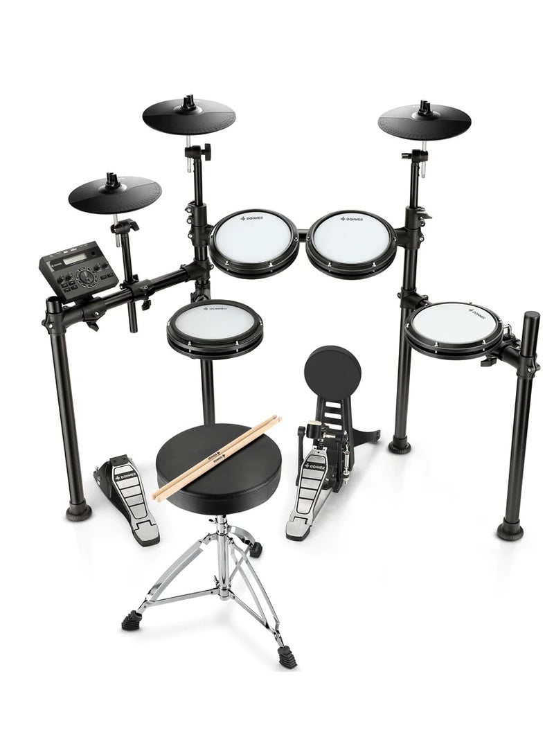 Donner DED-200 Electronic Drum Set 5-Drum 3-Cymbal with Headphones/Drum Throne - Image 1