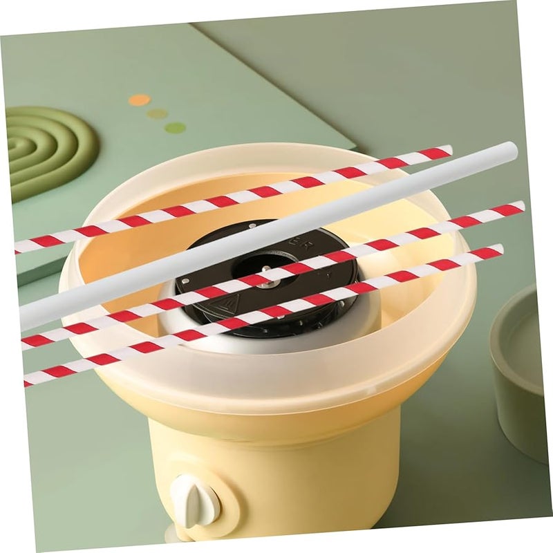 100pcs White Paper Candy Floss Cones and Sticks for Birthday Wedding Party - Image 5