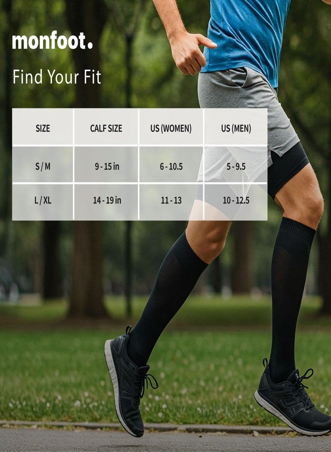 MONFOOT Women's and Men's 3 Pairs 15-20mmHg Graduated Compression Socks White Small/Medium, multipack - Image 5