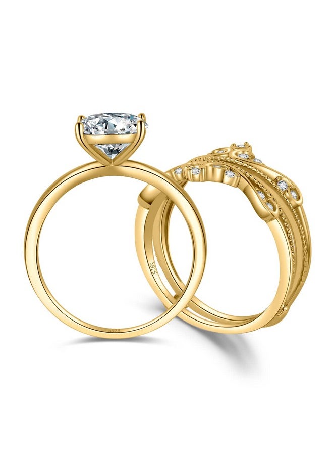 JewelryPalace - Classic 1Ct Emerald Cut Cubic Zirconia Solitaire Engagement Rings For Women, 14K Yellow Gold Plated 925 Sterling Silver Promise Ring For Her, Simulated Diamond Anniversary Wedding Ring6 - Image 1